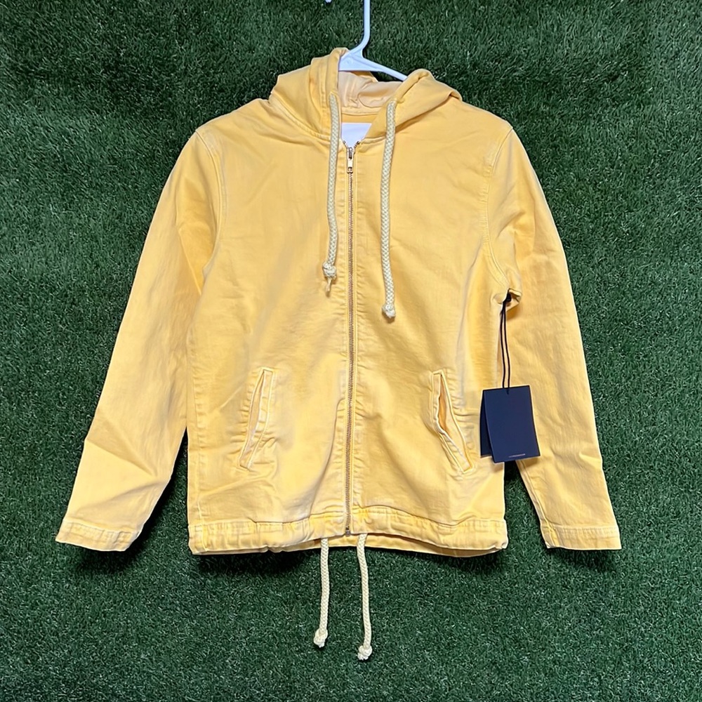 MOTHER The Double Draw Hooded Denim Jacket: Stay Golden